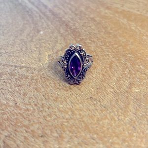 Marcassite and Amethyst Ring